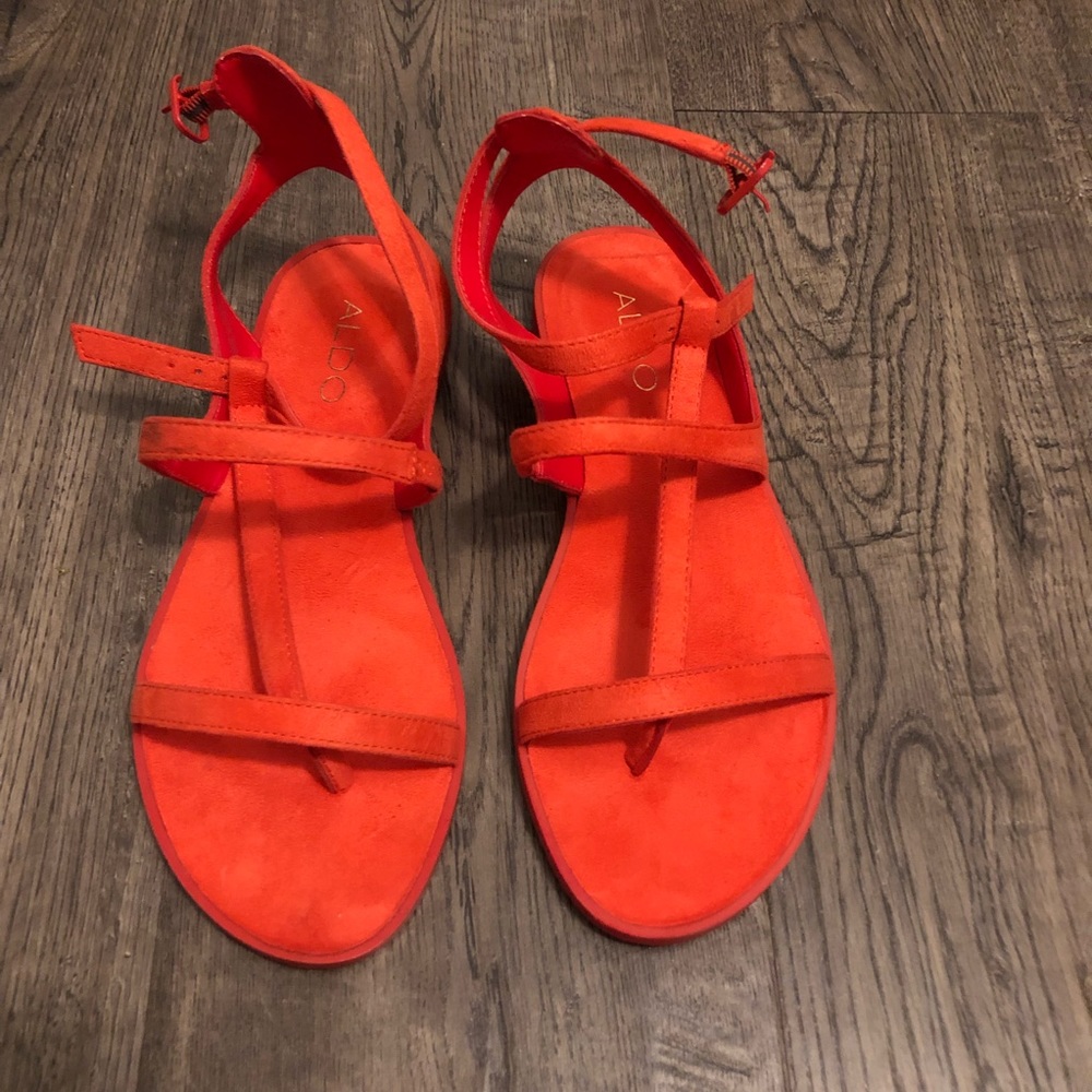red orange ALDO sandals